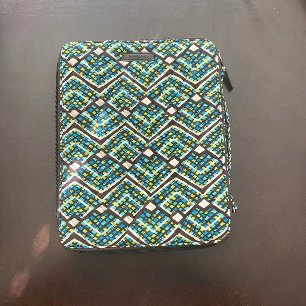 Vera Bradley Blue Green Geometric Laptop Sleeve